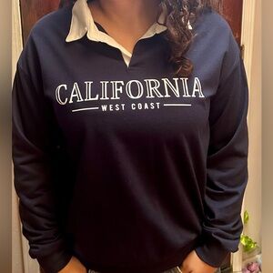 Blue ROMWE California West Coast Sweater Woman’s Petite Small size 4